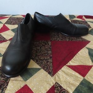 helm slip on black leather shoes sz 9